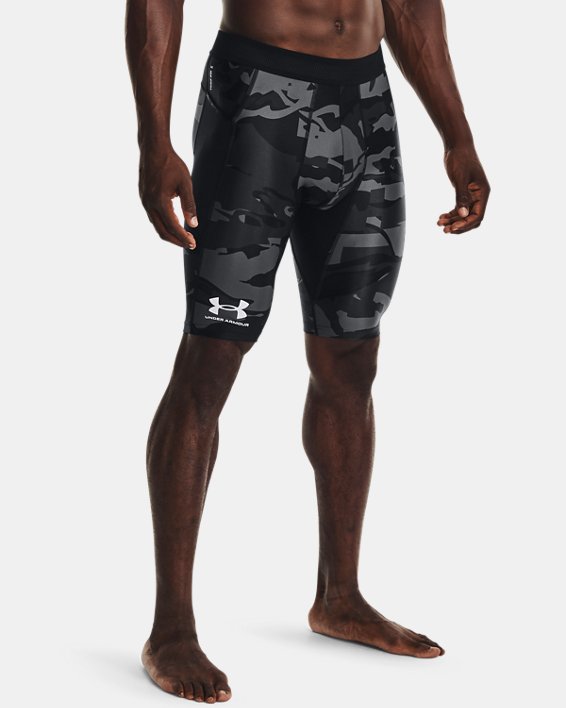 Men's UA Iso-Chill Compression Print Long Shorts, Black, pdpMainDesktop image number 0
